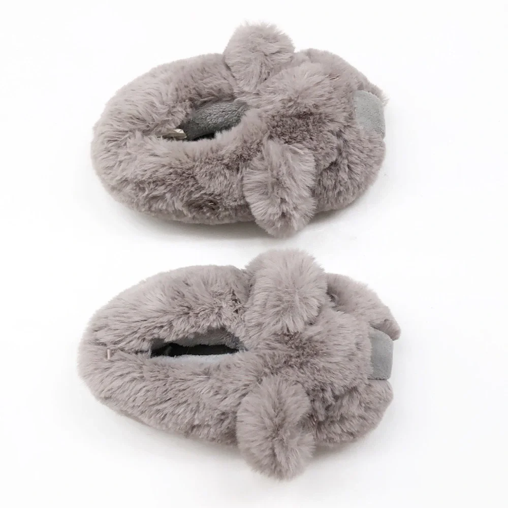 Target gray koala faux fur girls slippers